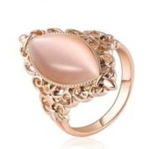New Fashion Vintage Alloy Waterdrop Oval Opal Ring